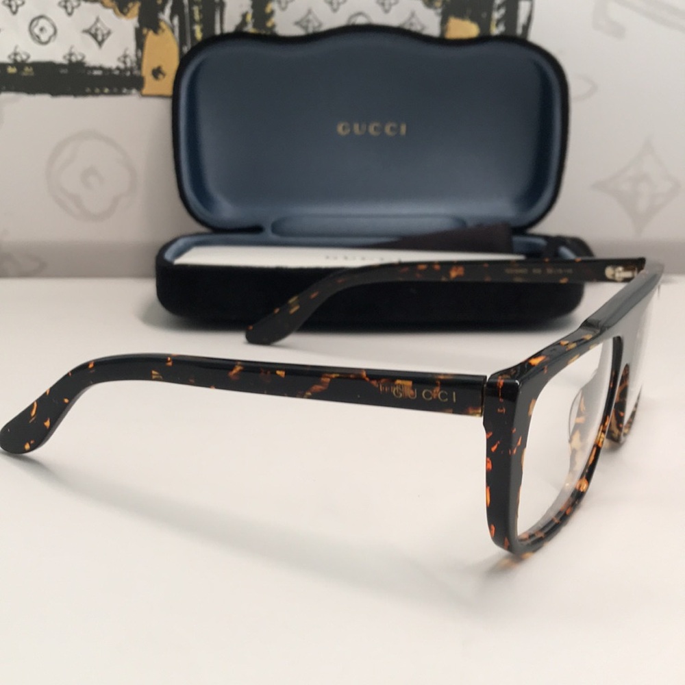 New Authentic Gucci Tortoiseshell Square Glasses GG1040o 002 - Picture 6 of 14